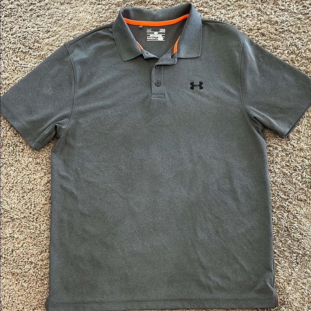Under Armour Gray Polo Shirt Classic Design